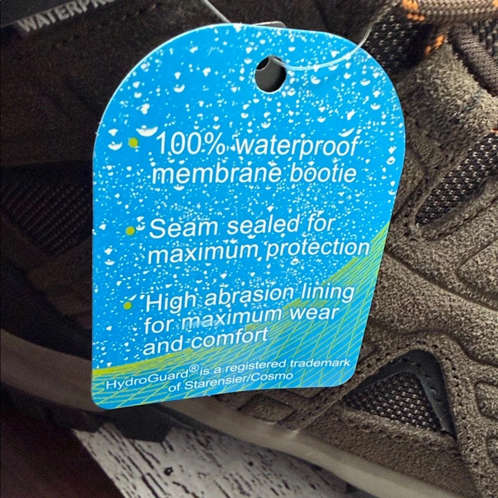 Eddie Bauer Harrison Gray and Orange leather Hiking Boots 10.5 NWT - Picture 8 of 10